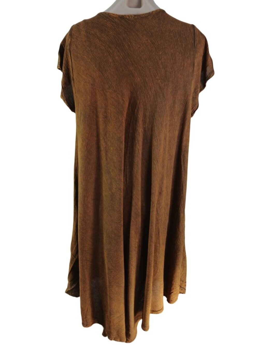 Riviera Sun Womens Plus Size Brown Embroidered Tunic Dress Size 2X Lace Up Boho - Picture 4 of 11